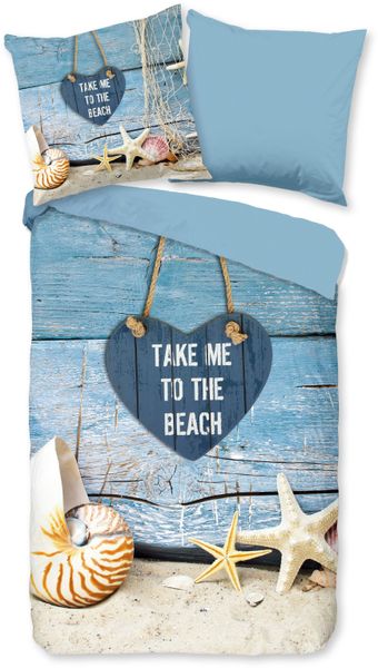 PURE luxury collection Wendebettwäsche "Beach heart" 2 Stk. tlg. Mikrofaser günstig online kaufen