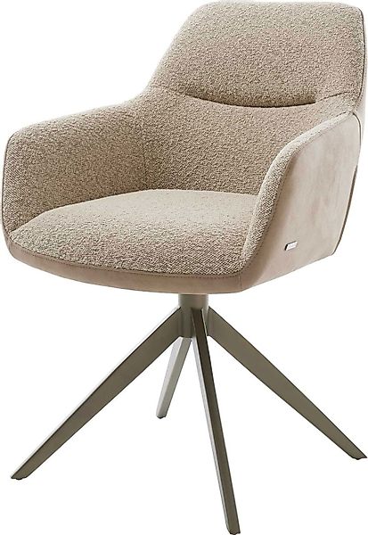 DELIFE Polsterstuhl Pejo-Flex, Kreuzgestell breit Effektfinish Titan Materi günstig online kaufen