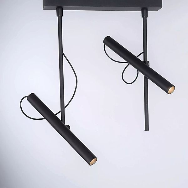 PURE Tutua LED-Deckenleuchte, 2-flammig, schwarz günstig online kaufen