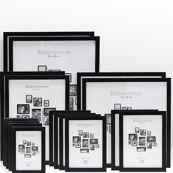 M MERCEO Bilderrahmen, 17-tlg. Bilderrahmen-Set Schwarz günstig online kaufen