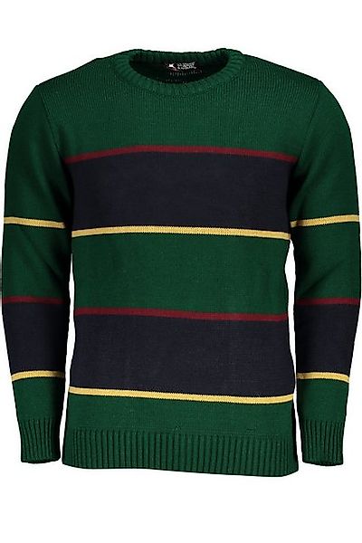 U.S. GRAND POLO Strickpullover Herren Pullover Grün: Rundhals mit Kontrastd günstig online kaufen