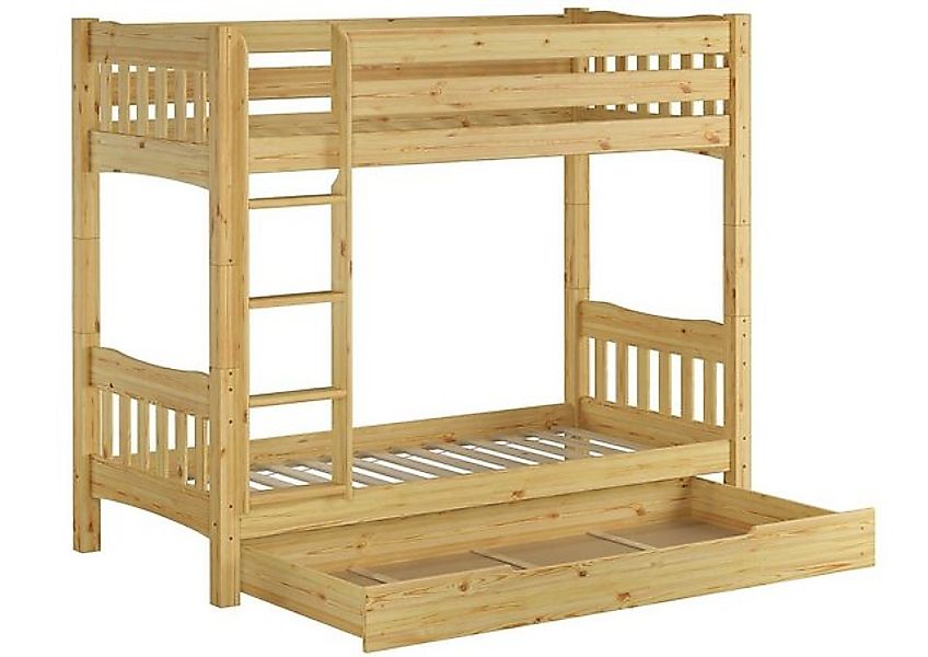ERST-HOLZ Etagenbett Etagenbett Teilbar mit Rost und Bettkasten 90 x 200 günstig online kaufen