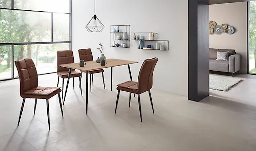 Leonique Essgruppe »Dino + Lima« 5 Stk. tlg. Set, 5-tlg, Tisch in Eiche Opt günstig online kaufen