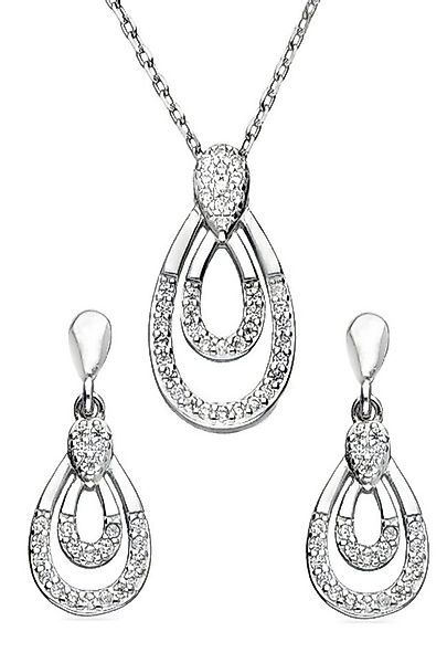 Limana Schmuckset 925 Silber Halskette 43+3cm hängende Ohrringe Anhänger (i günstig online kaufen