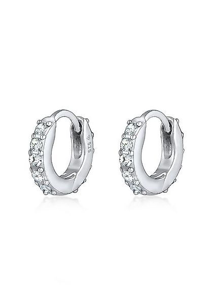 Elli Paar Creolen Creolen Sparkling Weiß 925 Silber, mit Kristallen von Swa günstig online kaufen