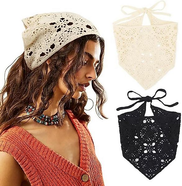 Coonoor Stirnband 2 Stück Damen Boho Stirnbänder Dreieck Kopftücher Bandana günstig online kaufen