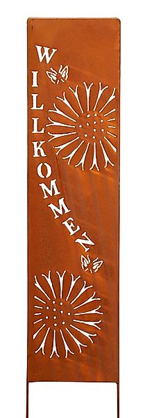 Levandeo® Gartenstecker Stele Willkommen Garten-Deko 20x100cm günstig online kaufen