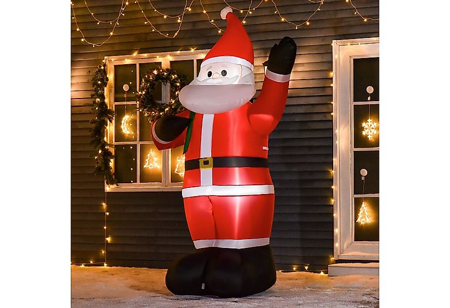 HOMCOM Weihnachtsfigur 2,4 m, mit LED-Beleuchtung (Selbstaufblasende Weihna günstig online kaufen