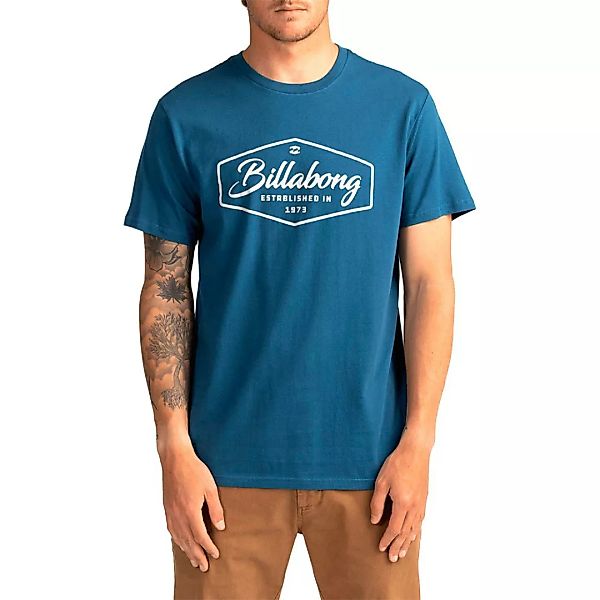 Billabong Trade Mark Kurzärmeliges T-shirt XS Denim Blue günstig online kaufen