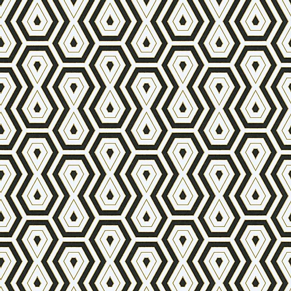 PROFHOME 377075-GU Grafik Tapete Retro Matt Gold Schwarz Weiß 0,53 m x 10,0 günstig online kaufen