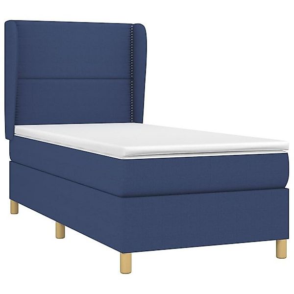 vidaXL Bett Boxspringbett mit Matratze Blau 80x200 cm Stoff günstig online kaufen