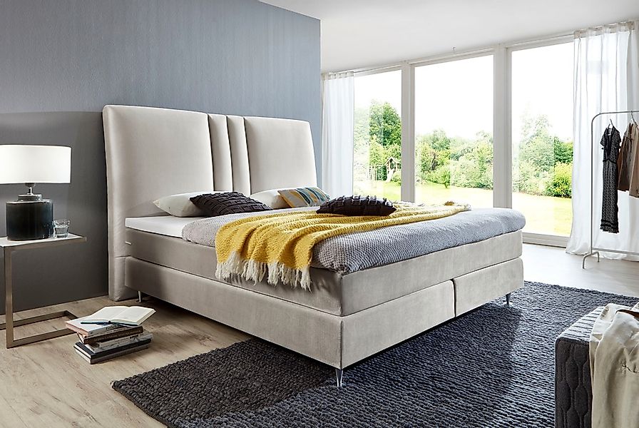 ATLANTIC home collection Boxspringbett "Rita", mit Topper und hohen Kopftei günstig online kaufen