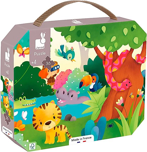 Janod Puzzle Die Wildtiere, 36 Puzzleteile, günstig online kaufen