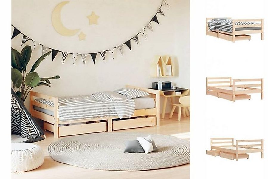 vidaXL Kinderbett Kinderbett mit Schubladen 80x160 cm Massivholz Kiefer günstig online kaufen
