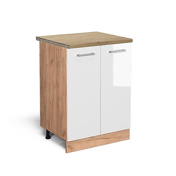 Vicco Unterschrank R-Line, Weiß Hochglanz/Goldkraft Eiche, günstig online kaufen