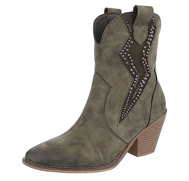 Ital-Design Stilvolle Stiefeletten mit Verzierung für Damen Westernstiefele günstig online kaufen