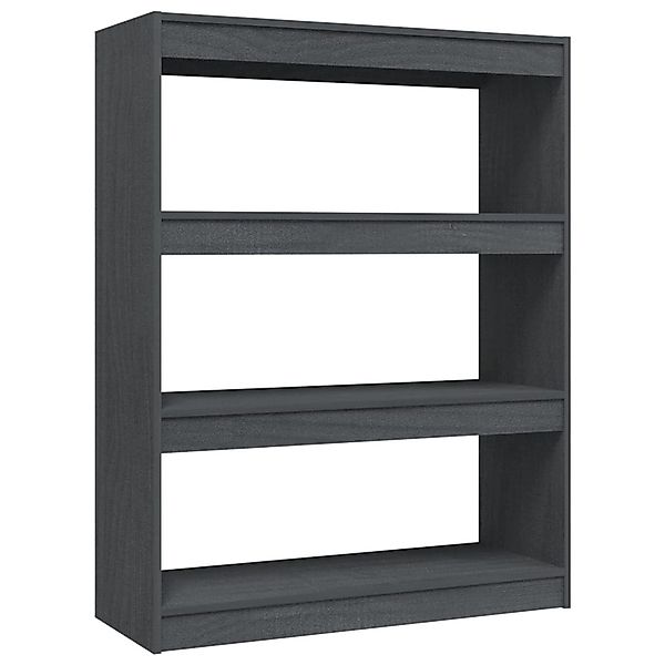 VidaXL Bücherregal/Raumteiler Grau 100x30x103 cm Kiefer Massivholz günstig online kaufen