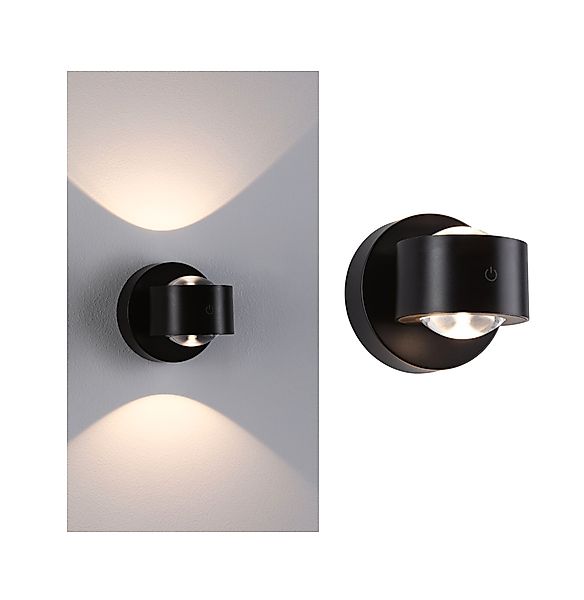 Paulmann "LED Akkuwandleuchte Zorik IP44 dimmbar 2700K 100mm 2x1,1W Schwarz günstig online kaufen