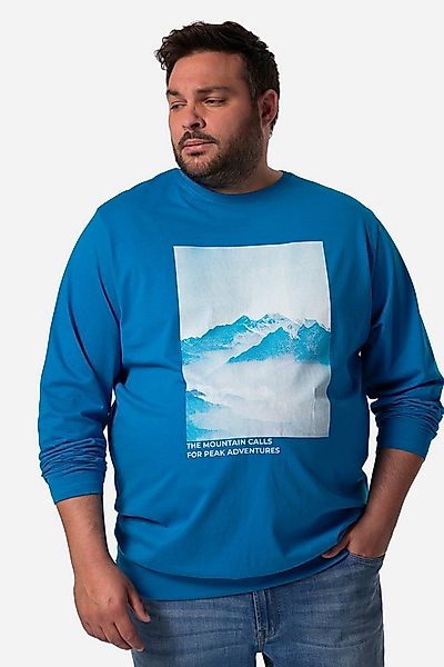 Men Plus T-Shirt T-Shirt Langarm Bauchfit Druck vorne günstig online kaufen