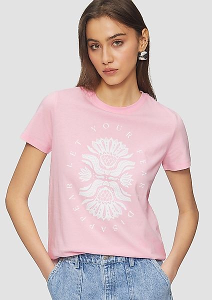 QS Kurzarmshirt T-Shirt Baumwollshirt mit Frontprint günstig online kaufen