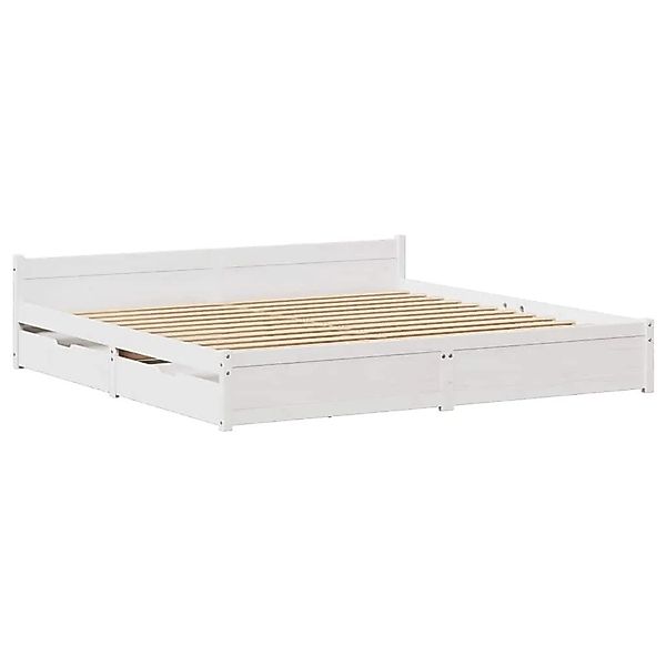 vidaXL Massivholzbett ohne Matratze Weiß 160x200 Kiefernholz 3301693 günstig online kaufen