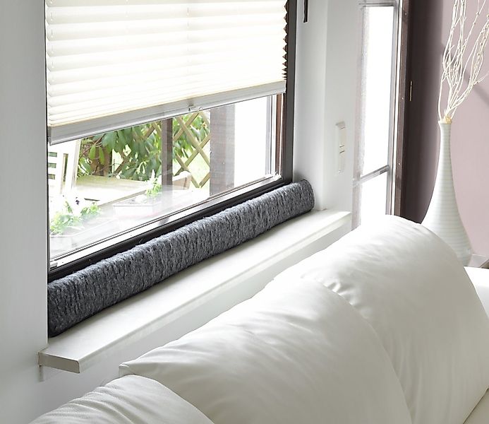 BigDean Zugluftstopper 100cm für Fenster Schurwolle Anthrazit, Packung, 1-t günstig online kaufen