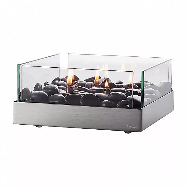 Philippi - Fireplace Tischkamin 23x23cm - edelstahl, transparent, schwarz/h günstig online kaufen