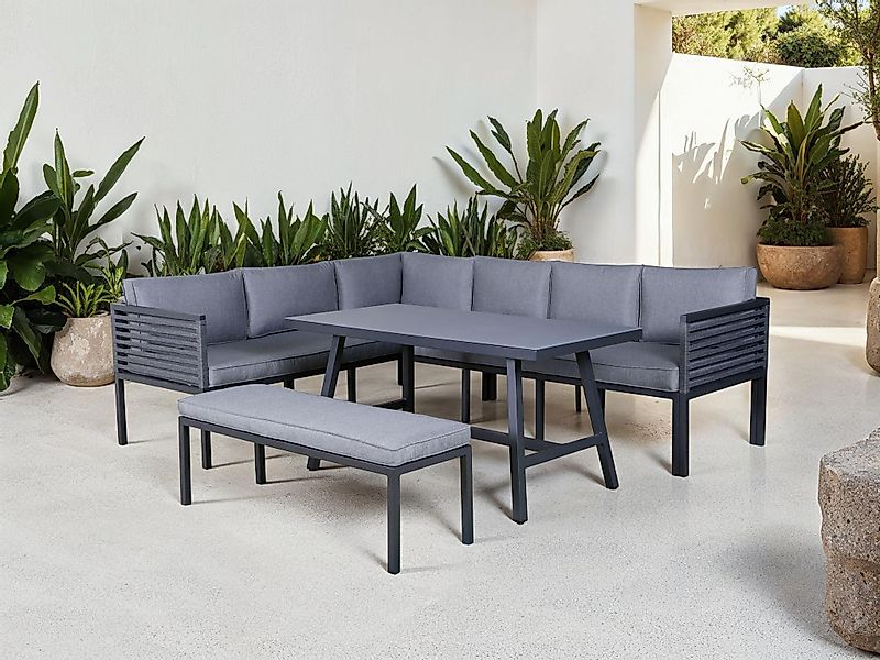 KONIFERA Gartenlounge-Set "Ecklounge "Edessa"" Set, 2x 3er Sofa, Tisch 70x1 günstig online kaufen