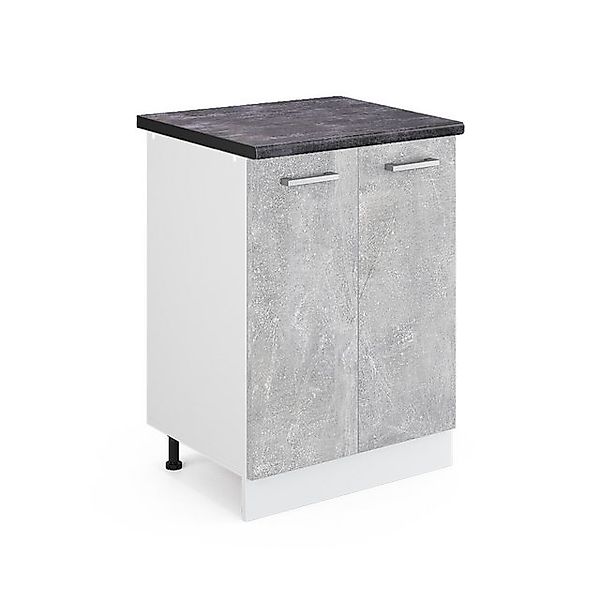 Vicco Küchenunterschrank R-Line Küchenkommode Beton/Weiß 60 cm AP Eiche günstig online kaufen