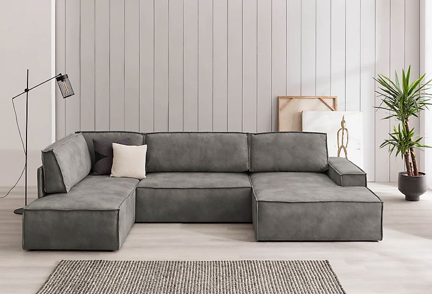 Home affaire Wohnlandschaft "SHERWOOD 329 cm, U-Form, Schlafsofa,", Schlaff günstig online kaufen