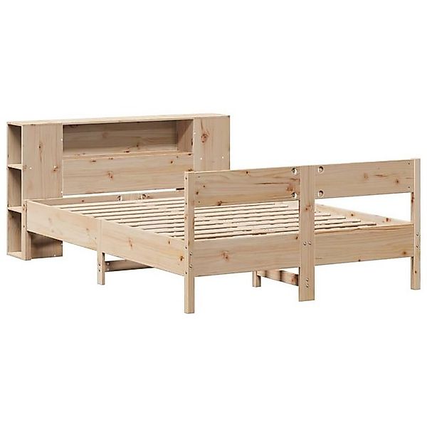 vidaXL Bett Massivholzbett mit Regal ohne Matratze 135x190 cm Kiefer günstig online kaufen