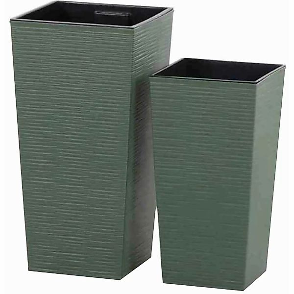 Siena GardenPflanzgefäß - Set 2 teilig Eco Nizza Weiß 30x30x57 cm günstig online kaufen