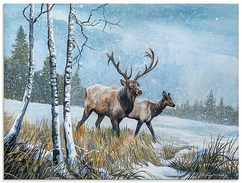 Artland Glasbild "Hirsch Reise IV", Wildtiere, (1 St.), in verschiedenen Gr günstig online kaufen