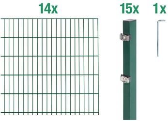 Alberts Doppelstabmattenzaun Grundset, (Set), Höhe: 80-160 günstig online kaufen