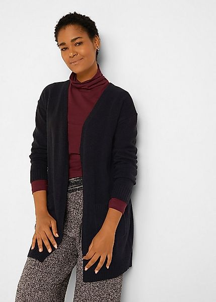 bonprix Longstrickjacke offene Form ohne Verschluss und mit zwei aufgesetzt günstig online kaufen