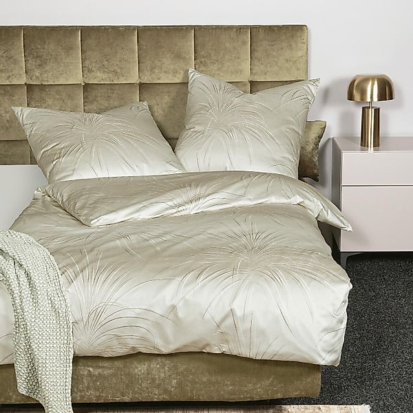 Janine Interlock Jersey Bettwäsche Carmen 55101-06 Seegrasgrün 135x200 günstig online kaufen