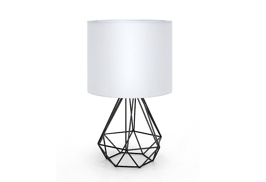 Aigostar Schreibtischlampe Tischlampe mit Weißem Stoff-Schirm und Metallfuß günstig online kaufen