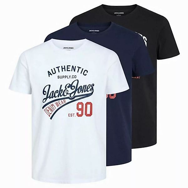 Jack & Jones T-Shirt JJETHAN 3er PACK (1-tlg) aus Baumwolle günstig online kaufen