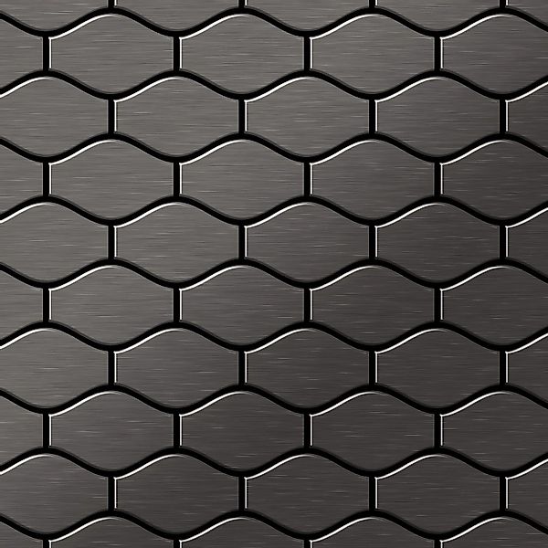 ALLOY Mosaik Fliese Massiv Metall Titan Gebürstet Dunkelgrau 1,6mm Stark Ka günstig online kaufen