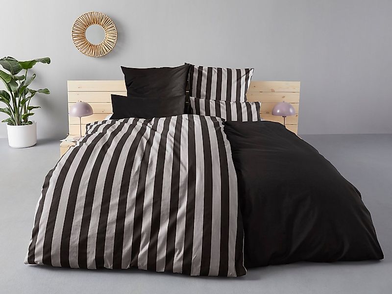 andas Wendebettwäsche Greta, Mako-Satin, 3 teilig, Bettwäsche mit Streifen günstig online kaufen