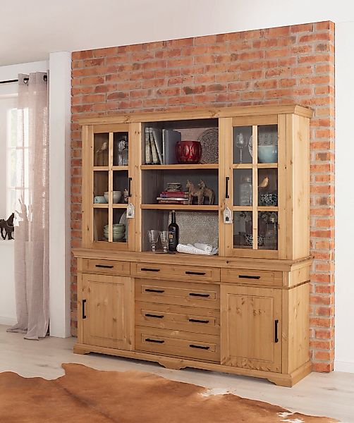 Home affaire Buffet "Anabel, mit Glastüren und Metallgriffen", Buffet aus m günstig online kaufen