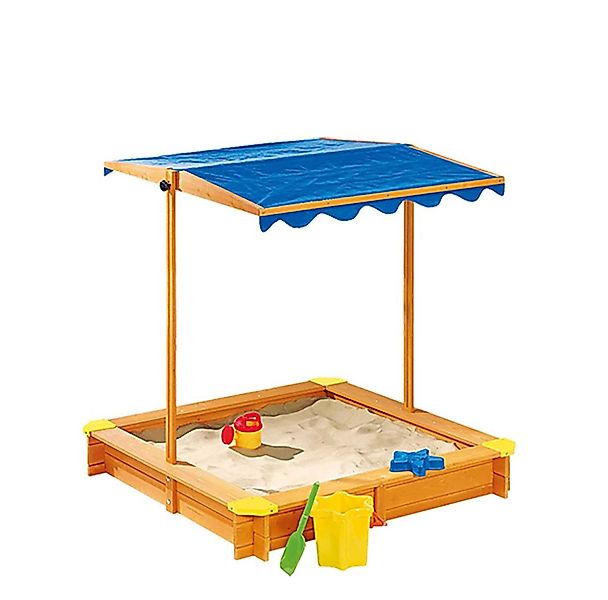 BURI Sandkasten Holz-Sandkasten mit verstellbaren Dach günstig online kaufen