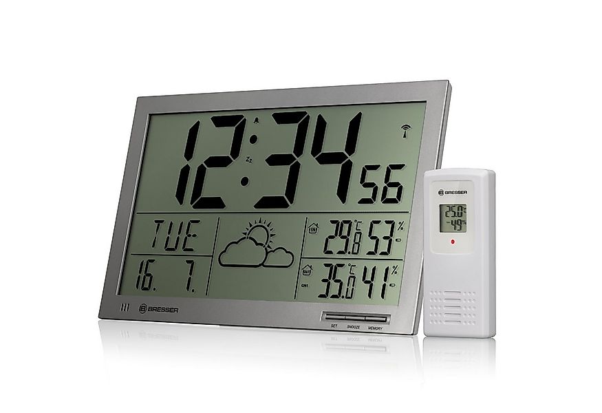 BRESSER Wanduhr MyTime Jumbo LCD Wetter-Wanduhr anthrazit günstig online kaufen