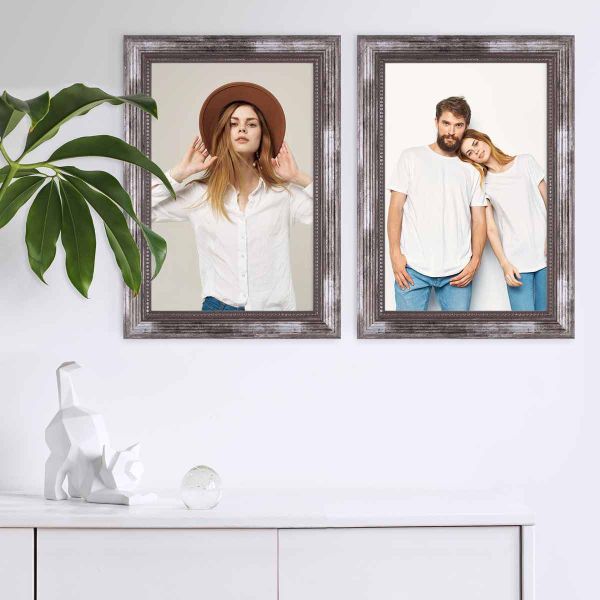 PHOTOLINI Bilderrahmen 2er Set Massivholz-Rahmen im günstig online kaufen