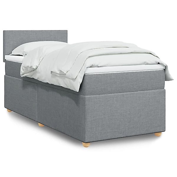 vidaXL Boxspringbett mit Matratze Hellgrau 100x200 cm Stoff2098281 günstig online kaufen