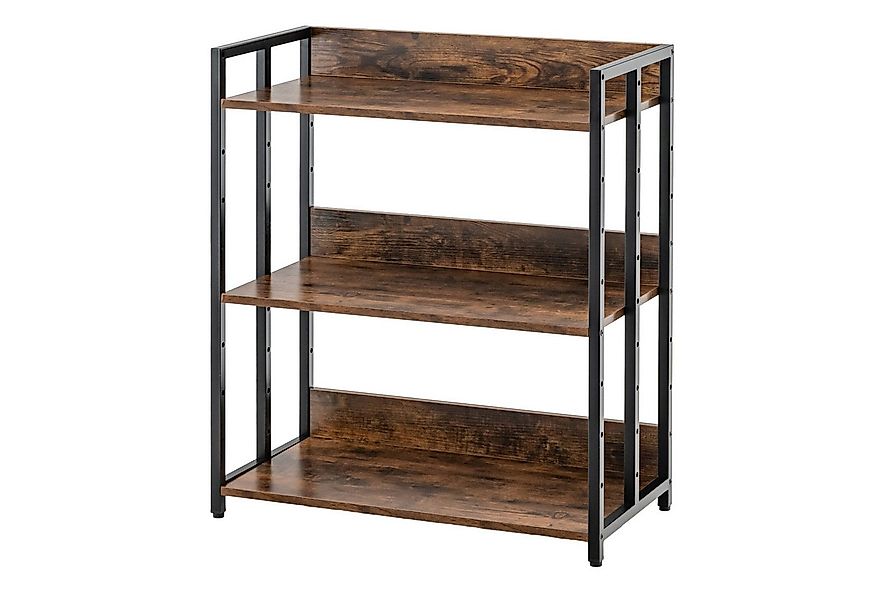 COSTWAY Bücherregal, 3 Ebenen, mit verstellbaren Regal, Metall, 70x35x81cm günstig online kaufen