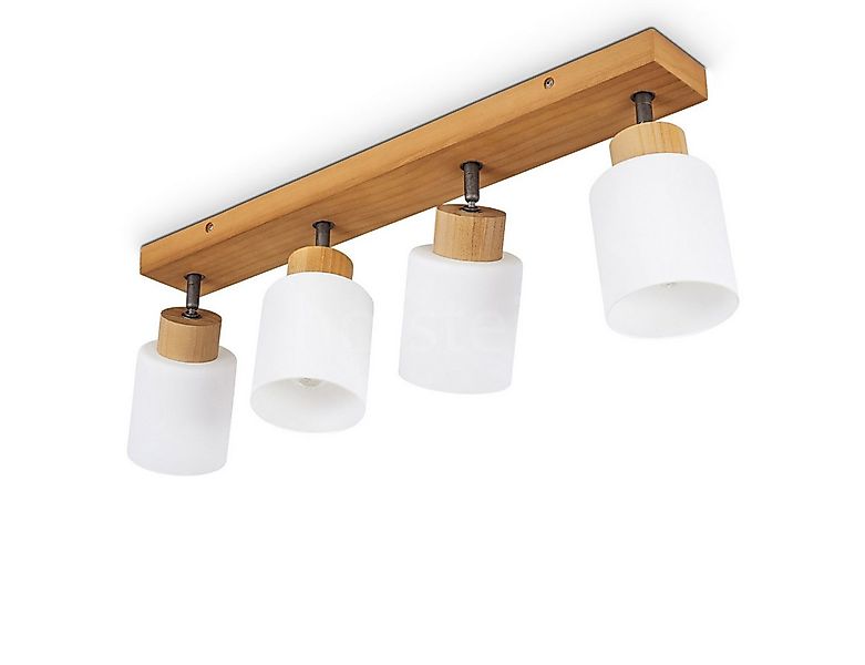 hofstein Deckenleuchte »Montemassi« Deckenlampe aus Holz/Metall/Glas in Nat günstig online kaufen