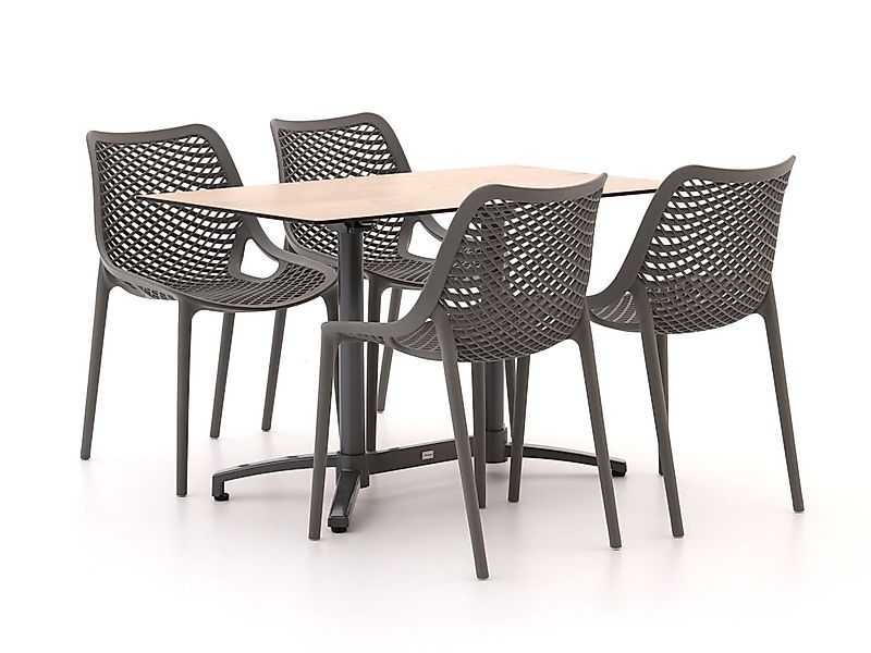 Forza Ripi/Canzo 120 cm Gartenmöbel-Set 5-teilig stapelbar klappbar günstig online kaufen