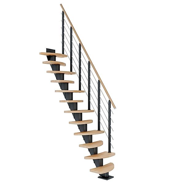 Dolle Mittelholmtreppe Berlin Buche Anthrazit GH bis 315 cm Variabel 64 cm günstig online kaufen