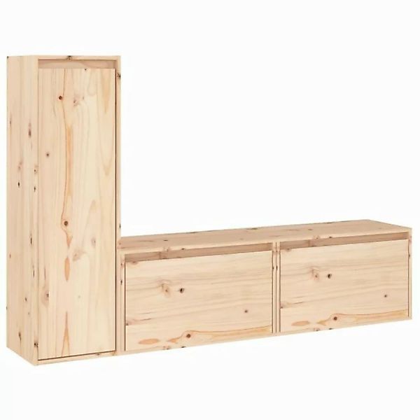 furnicato TV-Schrank TV-Schränke 3 Stk. Massivholz Kiefer (1-St) günstig online kaufen